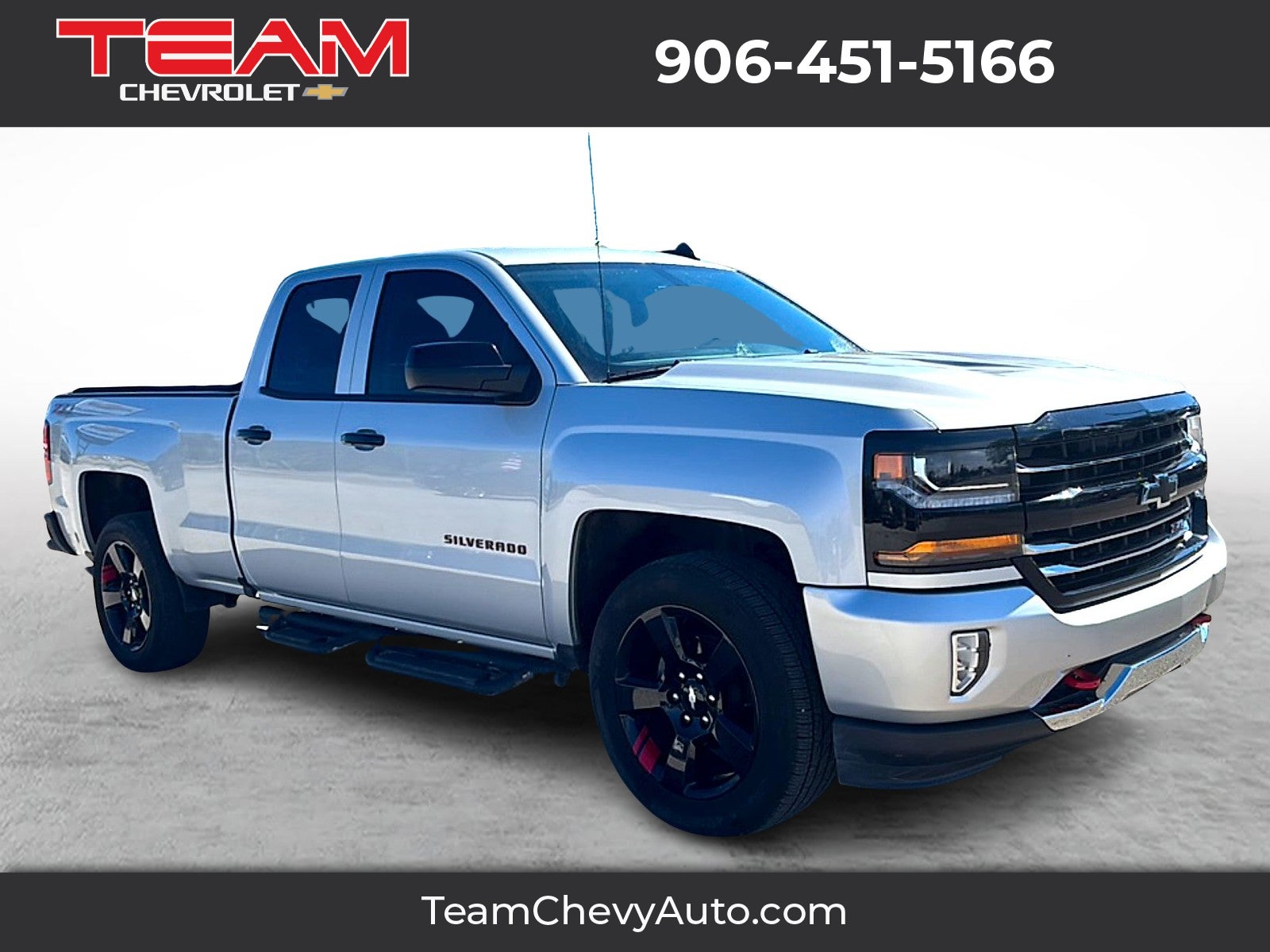 2017 Chevrolet Silverado 1500 LT in Silver Ice Metallic — front three-quarter view