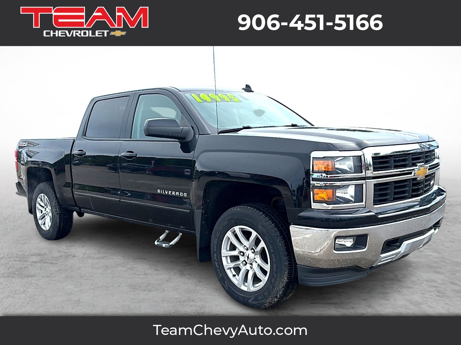 2015 Chevrolet Silverado 1500 LT in Black — front three-quarter view