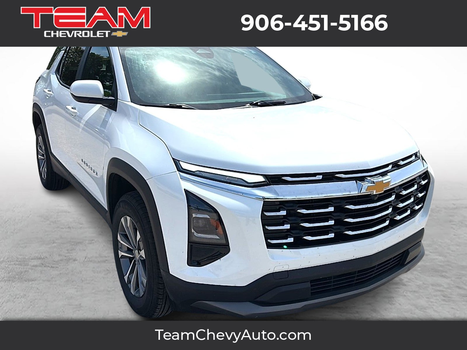 2026 Chevrolet Equinox LT in Summit White — front three-quarter view