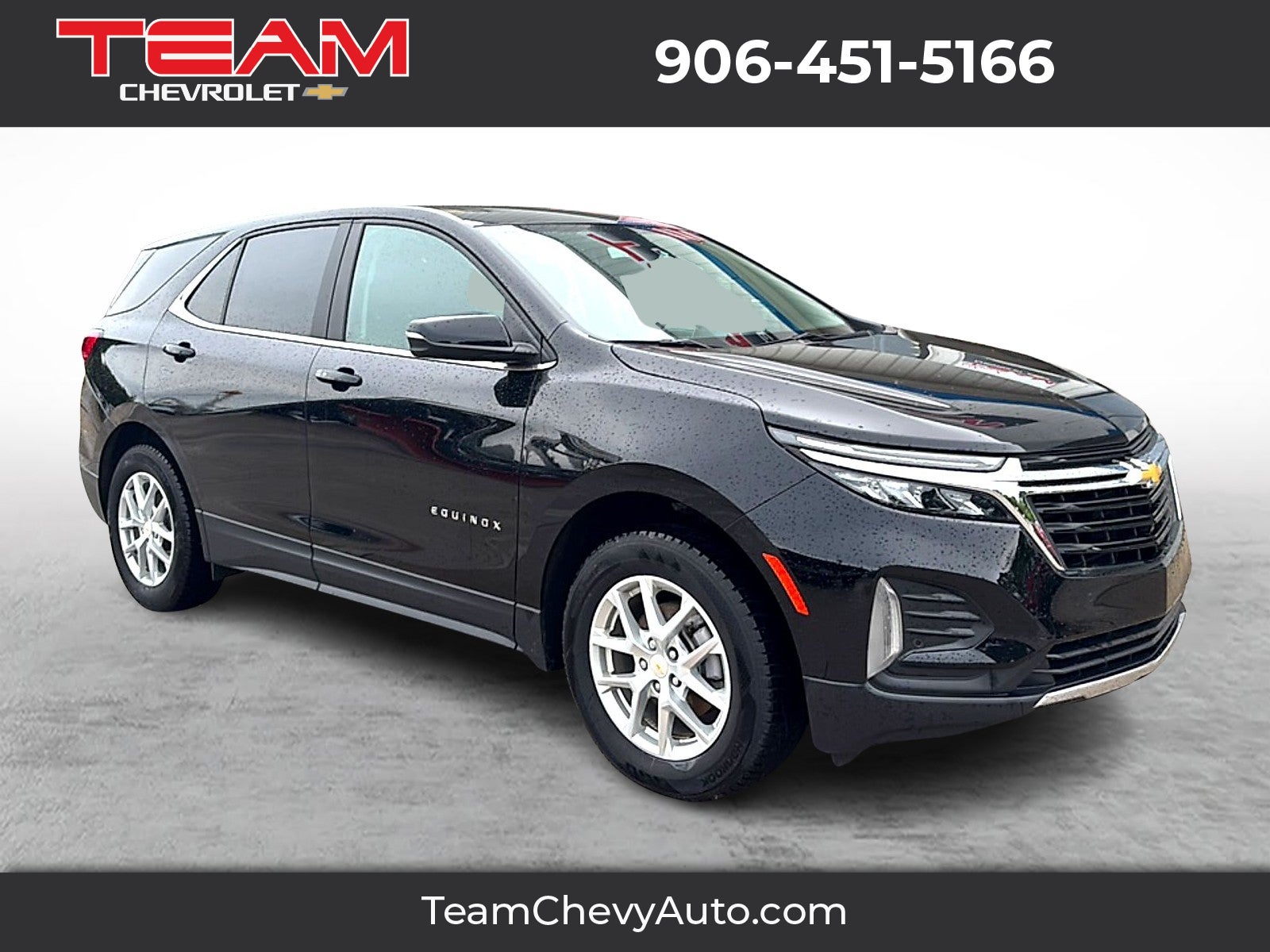 2024 Chevrolet Equinox LT in Mosaic Black Metallic — front three-quarter view