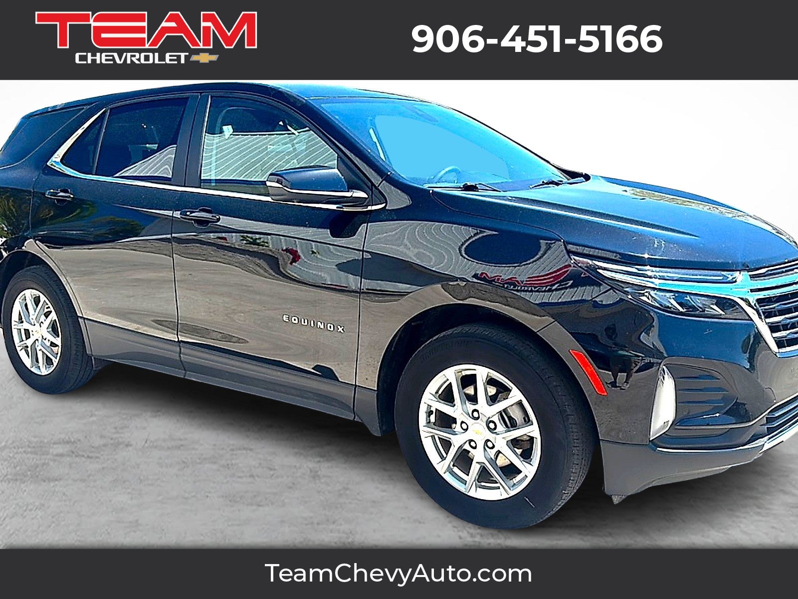 2024 Chevrolet Equinox LT in Mosaic Black Metallic — front three-quarter view
