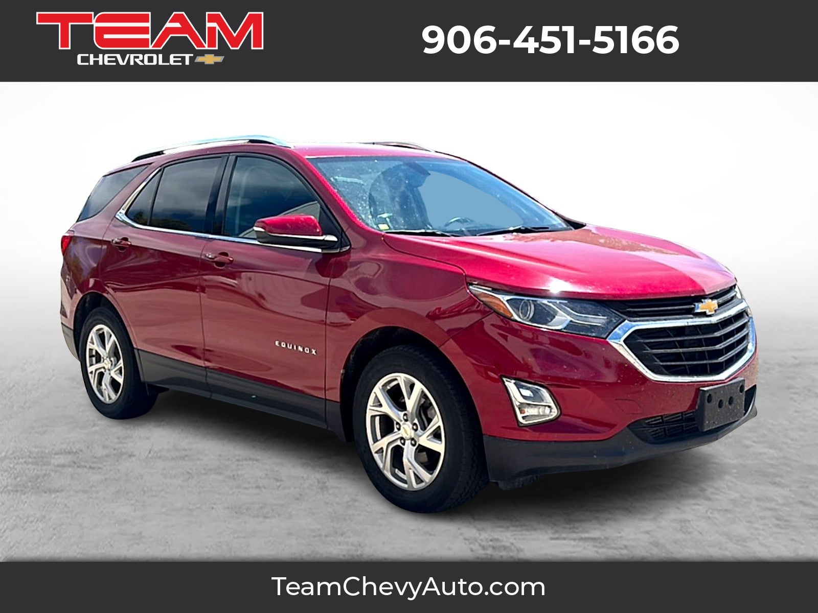 2019 Chevrolet Equinox LT in Cajun Red Tintcoat — front three-quarter view