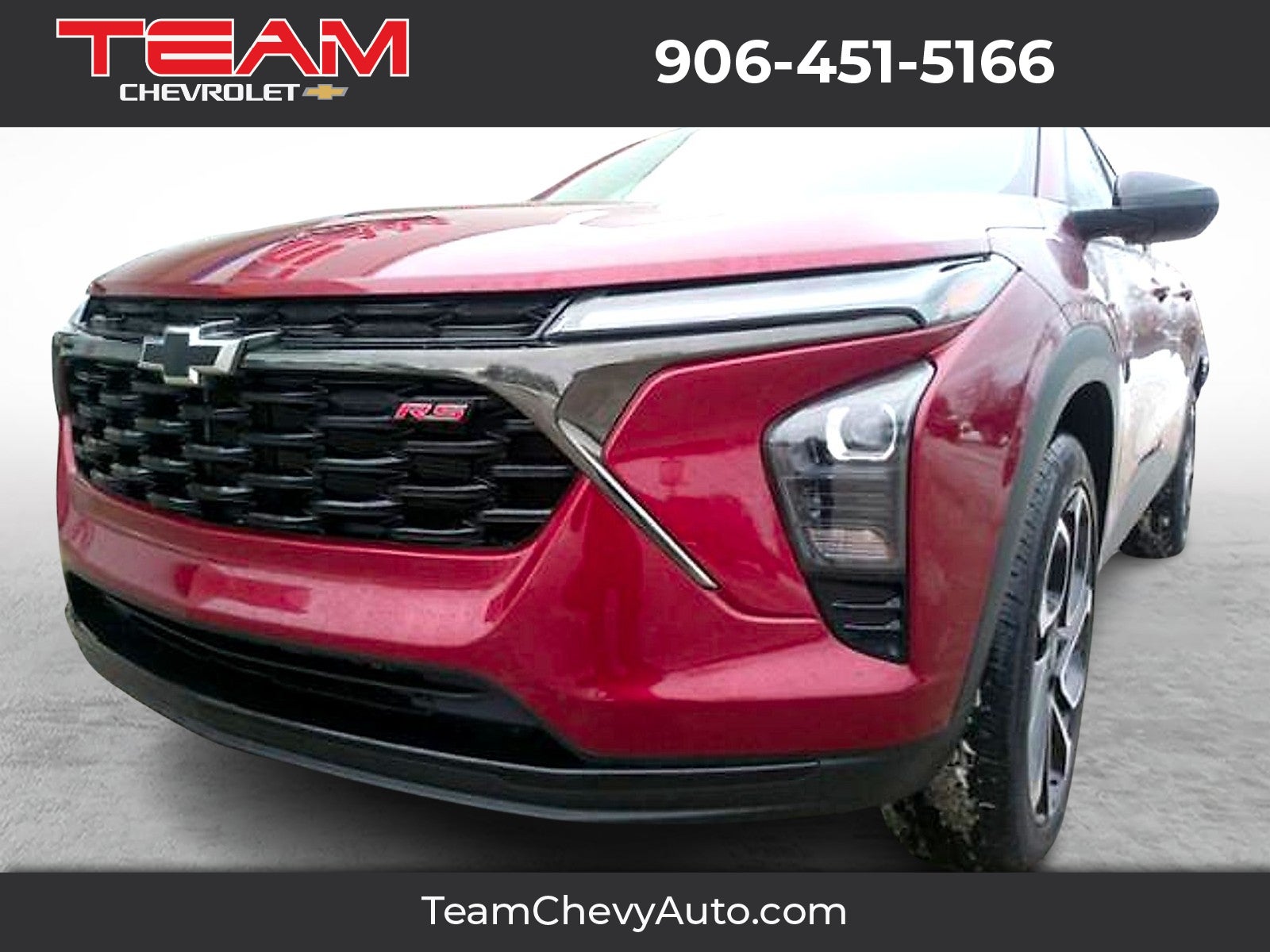 2024 Chevrolet Trax 2RS in Crimson Metallic — front three-quarter view